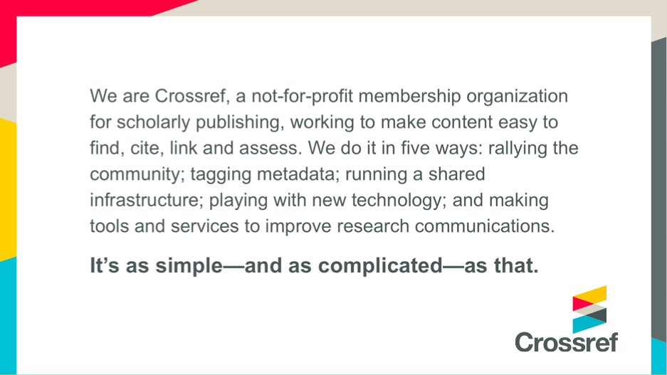 About Crossref - Boilerplate copy